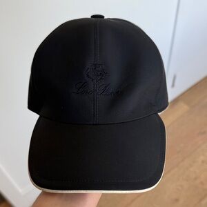 Loro Piana Navy Blue Cap with Cream Piping